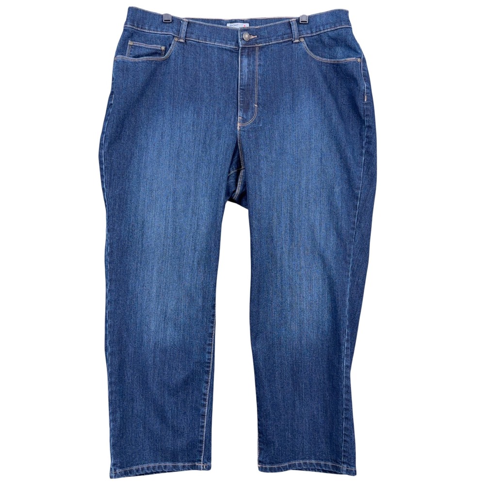 Catherines Right Fit Moderately Curvy Jeans Womens 18WP Cotton Blend Blue
